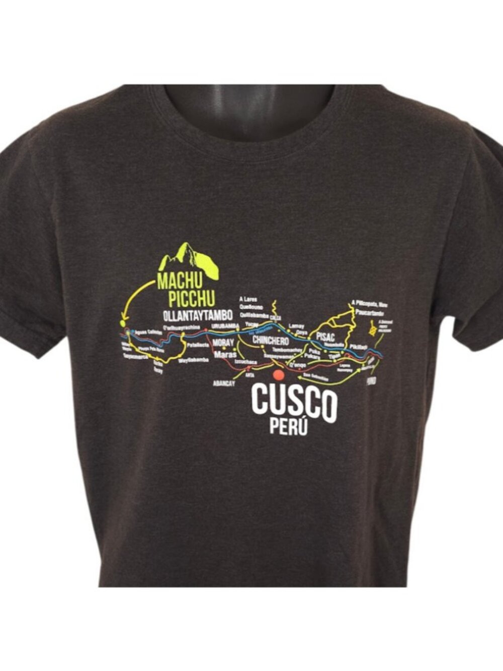 Cusco Peru T Shirt Mens Size Medium Black Machu Picchu Travel Destination Tee